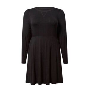 NWT Torrid Black Super Soft Puff Sleeve Skater Dress with Pockets Size 4